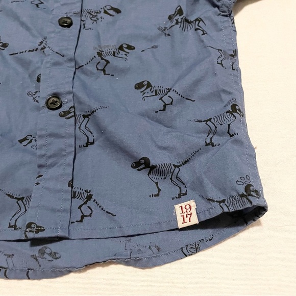 Sovereign Code Dinosaur Print Baby Button Down Shirt 12 Months - Picture 5 of 16